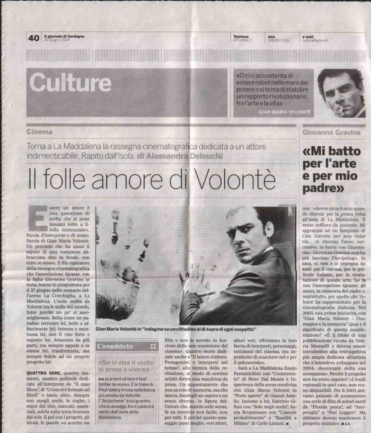 Il giornale di Sardegna (culture) 16 giu 2005